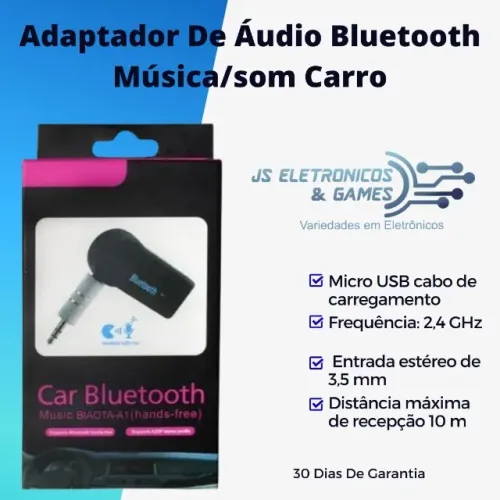 Adaptador De Áudio Bluetooth Música/som Carro - Lacrado