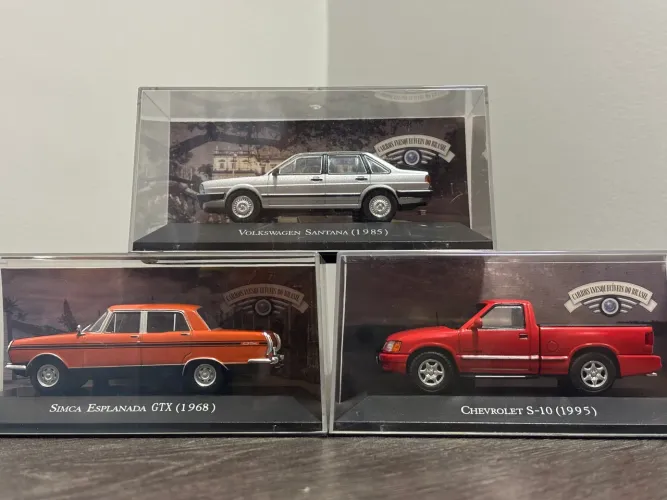 Três miniaturas - Simca Esplanada / VW Santana / Chevrolet S-10