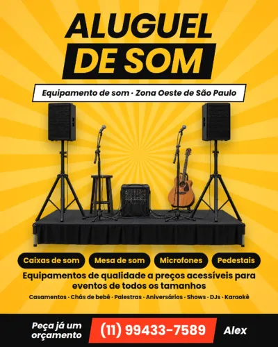 Aluguel de equipamentos de som