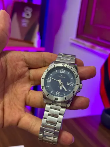 Relógio Masculino Technos Prata Militar original