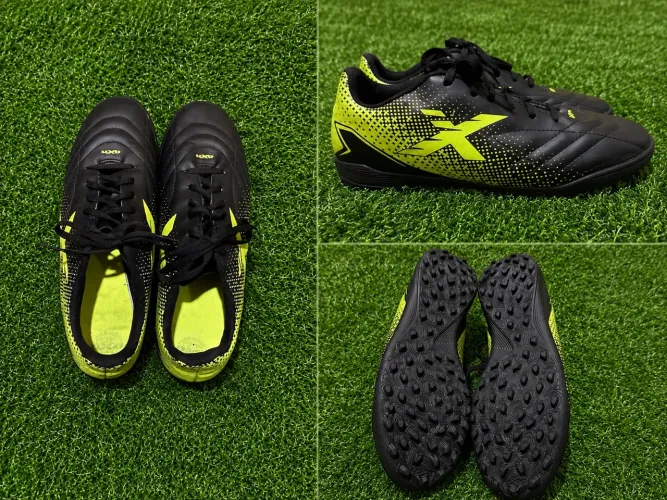 ? Chuteira Society OXN Preta/Verde Neon - Excelente Estado - Tam. (40-41)