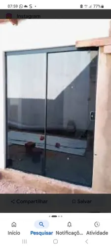 Porta de vidro fumê 2 folhas