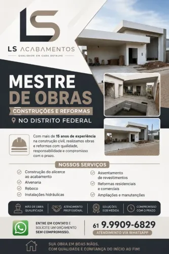 Mestre de Obras - Construções e Reformas no Distrito Federal<br>