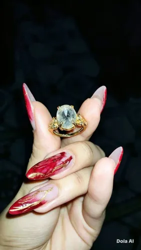 Anel Rommanel Borboleta - Pedra Natural - Tamanho 16 - Banhado Ouro 18k