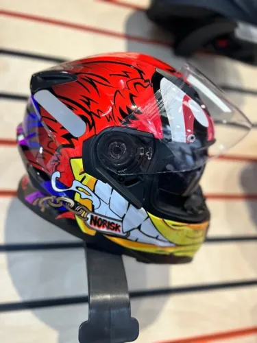 Capacete Norisk Soul Loko Vermelho Com Óculos.