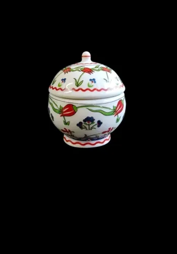 Mini açucareiro em Porcelana Del Prado, Estilo Iznik, Colecionável