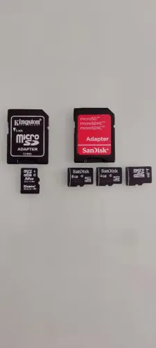 Lote cartões de memória microSD (SanDisk e Kingston) + adaptadores