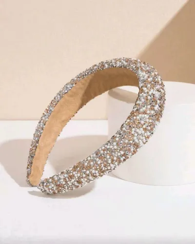 Tiara Feminina Luxo com Strass e Pérolas 55 Reais