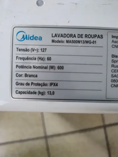 Máquina de lavar roupa Midea ma500w13/wg01 13kg peças