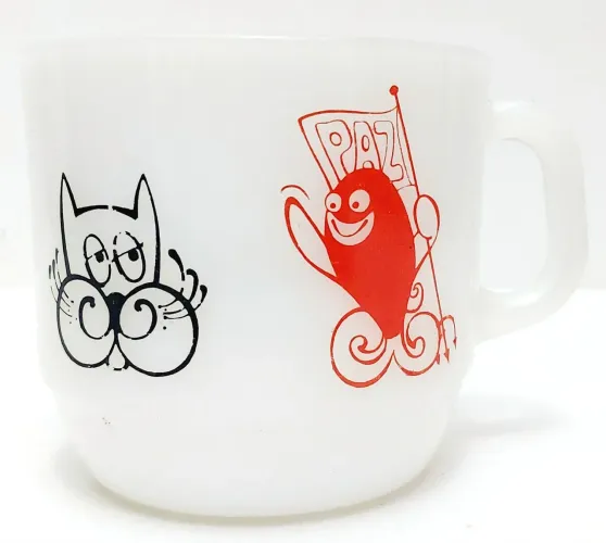 Caneca Coleção Termo-Rey design Gatinho e Peixe