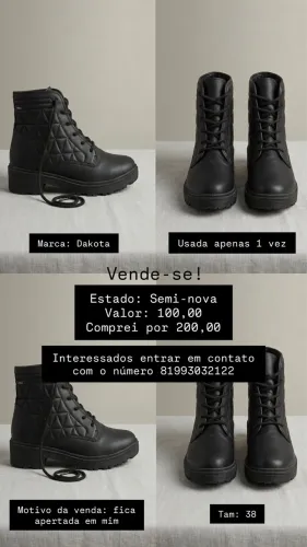 Bota Dakota semi-nova tam: 38