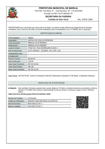 Vendo Terreno em Marília - SP