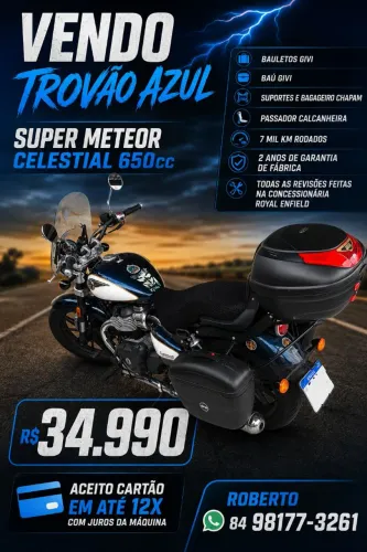 Vendo trovão azul.