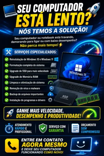 Seu computador está lento ? Adquira desempenho ! Upgrade , formatação!