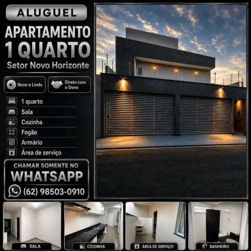 Kitnet para alugar aluguel em Goiania 1 Quarto Novo Horizonte Bairro Setor Rua Regiao