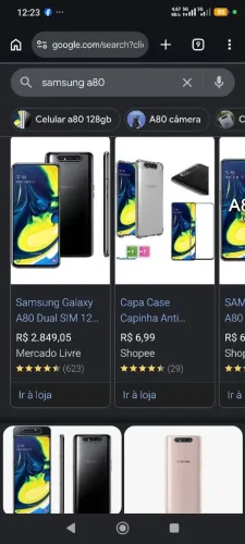 Celular para peças Samsung a80
