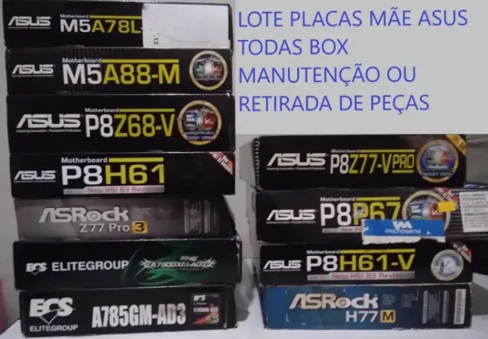 LOTE PLACAS MÃE ASUS NA CAIXA