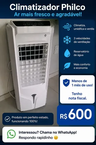 Climatizador de Ar Philco - Seminovo (1 mês)