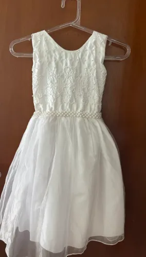 Vestido branco infantil ABC