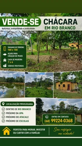 Chácara dentro de Rio Branco 100x100