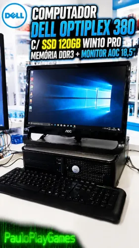 ? COMPUTADOR DELL OPTIPLEX 380 c/ SSD+ MONITOR AOC 18,5"
