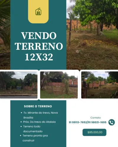Vendo terreno 12x32m²