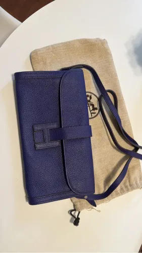 Hermès Jige em couro azul - original