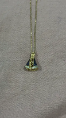 Cordão com pingente NSRA Aparecida de dois lados
