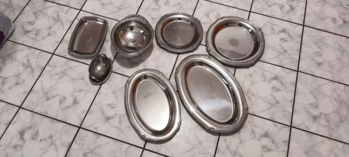 Jogo de Travessas de Inox para Servir com 7 peças