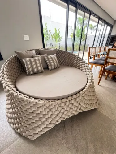 Chaise em tricô náutico