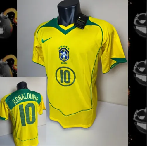 Camisa retro: Brasil 2006 (personalizada 10 Ronaldinho)