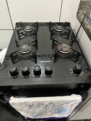 Fogão De Piso 4 Bocas Mesa Vidro