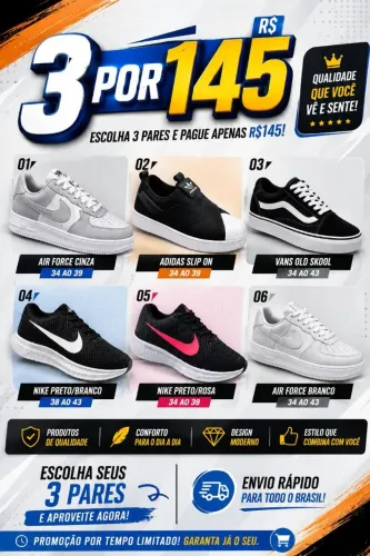 ?Aproveite mega promoção 3x1 ou 3x145 Reais?