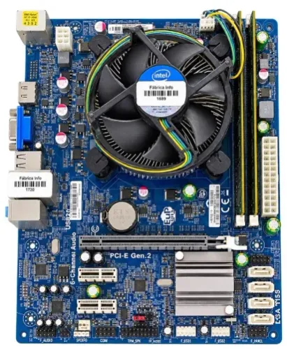 PLACA-MÃE KIT CORE I3-2120 3.3GHZ 4GB DDR3 COM ESPELHO TESTADO 100% COM GARANTIA.