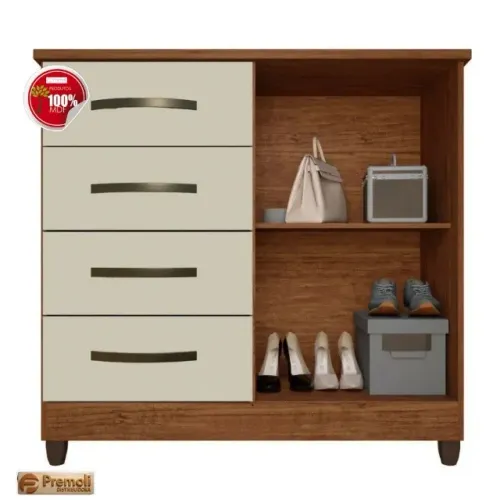 Cômoda 2 Portas 4 Gavetas C/Sapateira