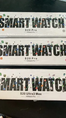 Relogio Smart Watch s20 Ultra, branco, laranja e preto