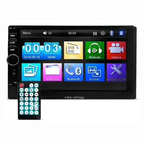 Central Multimídia MP5 7 Polegadas Touch Bluetooth + Rádio + Usb Novo Pronta Entrega