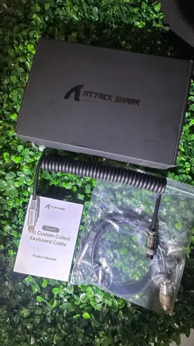 Cabo Coiled Aviador Attack Shark C01 USB-C (Suporta 8KHz / RGB)