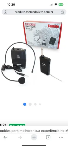 Microfone profissional sem fio