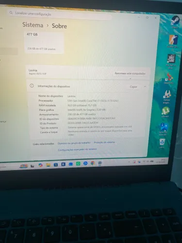 Notebook Acer Vero i7 13th - 16GB RAM - 512GB