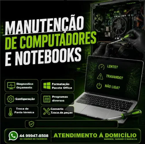 Formatação e manutenção de computadores e notebook