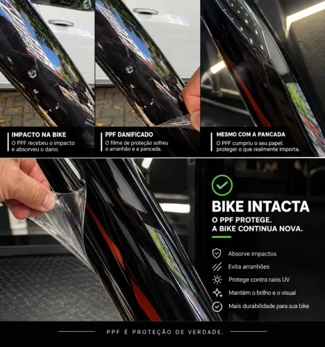 PPF NA BIKE, proteção que faz a diferença