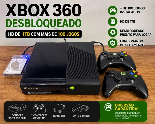 Xbox 360 Hd 1Tb desbloqueado 