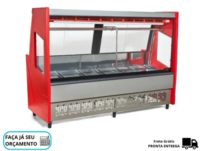 Balcão de Açougue 2M Vidro Reto Polar