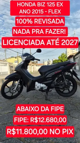 HONDA BIZ 125 EX - FLEX - 2015- 34100KM