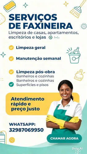 Ofereço meus serviços de faxineira