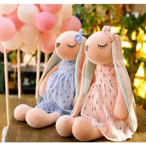 Boneca Pelúcia Coelho Coelhinha Orelhas Grandes Naninha Infantil Bebê Meninas Meninos