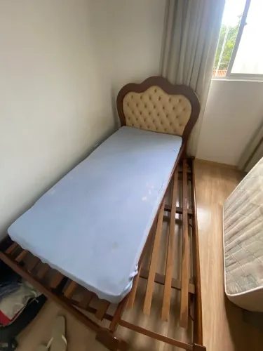 Cama Solteiro Bicama de Madeira Maciça