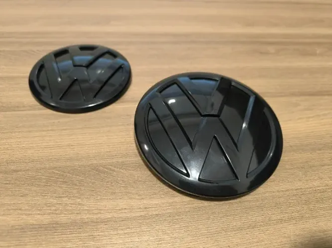 Emblema VW Frente e Traseira Black Piano (Grade GTS, T-Cross, Jetta, Golf)