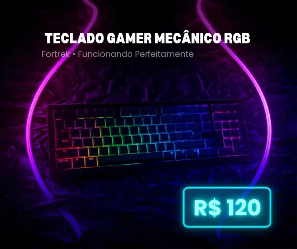 ? Kit Teclado Gamer Fortrek RGB + Hub USB 4 portas 